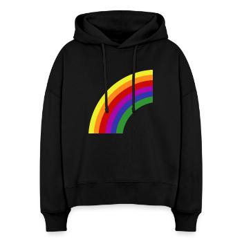 Rainbow - Stanley/Stella Boxy Frauen Bio Hoodie Nora - Schwarz - Vorne