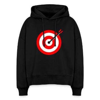 Target a frappé - Sweat à capuche bio Nora coupe boxy Stanley/Stella Femme - noir - Devant