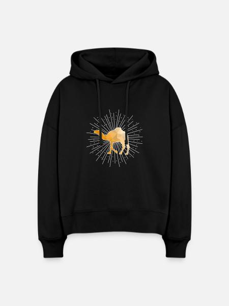 Kamel Dromedar - Stanley/Stella Boxy Frauen Bio Hoodie Nora - Schwarz