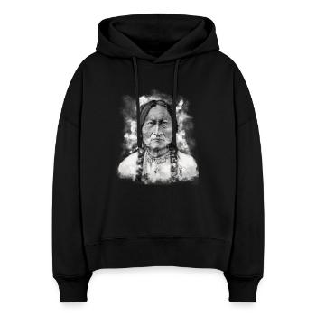 indien - Sweat à capuche bio Nora coupe boxy Stanley/Stella Femme - noir - Devant