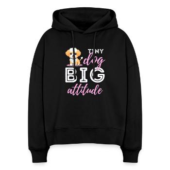 Petit chien, grande attitude – Personnalité mignonne de Maltipoo - Sweat à capuche bio Nora coupe boxy Stanley/Stella Femme - noir - Devant
