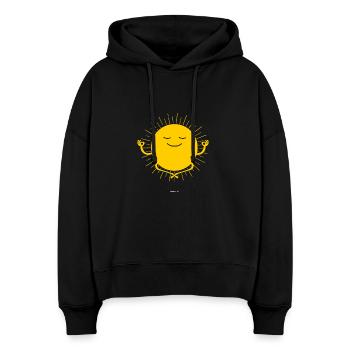 Sonne Meditiert Yoga Yogi Geschenk - Stanley/Stella Boxy Frauen Bio Hoodie Nora - Schwarz - Vorne