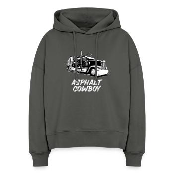Trucker Brummi LKW Fernfahrer Kraftfahrer Truck - Stanley/Stella Boxy Frauen Bio Hoodie Nora - Anthrazit - Vorne