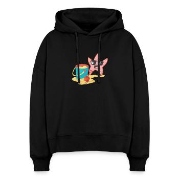 Beach time - Stanley/Stella Boxy Women Organic Hoodie Nora - black - Front