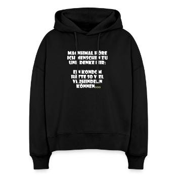 Dumme Menschen Kondom Design - Stanley/Stella Boxy Frauen Bio Hoodie Nora - Schwarz - Vorne
