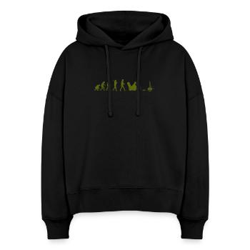 Evolution du joueur - Sweat à capuche bio Nora coupe boxy Stanley/Stella Femme - noir - Devant