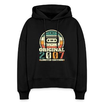 2007 Vintage Retro Geburtstagsgeschenk - Stanley/Stella Boxy Frauen Bio Hoodie Nora - Schwarz - Vorne