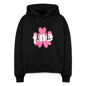fine - Stanley/Stella Boxy Frauen Bio Hoodie Nora - Schwarz - Vorne
