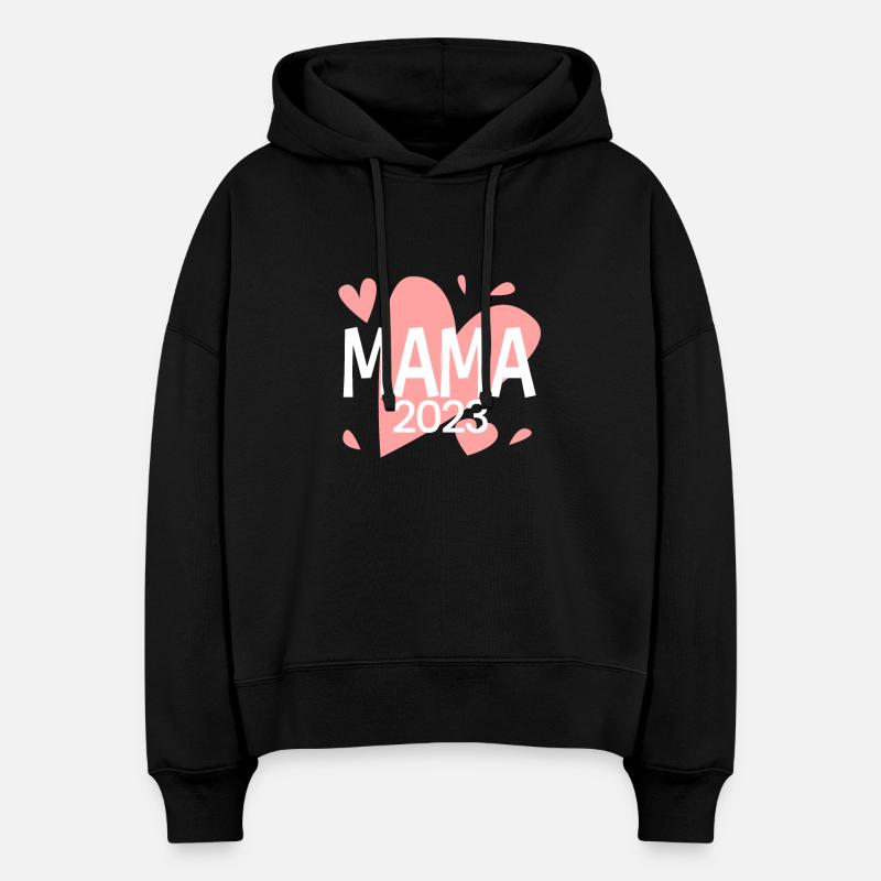 Mama 2023 loading - Werdende Mutter 2023 - Stanley/Stella Boxy Frauen Bio Hoodie Nora - Schwarz