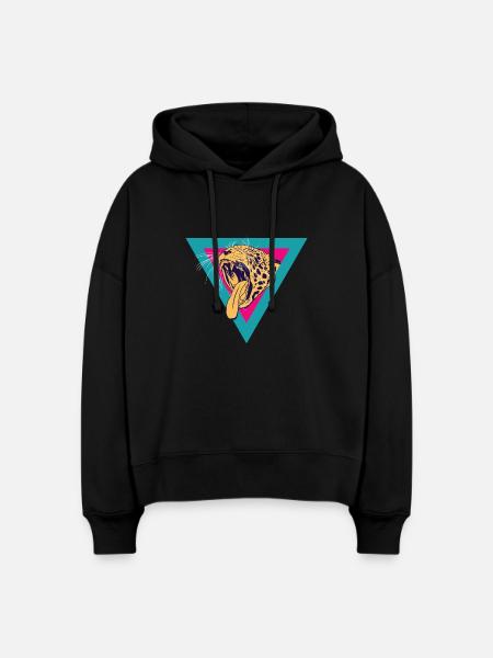 Leopard - Stanley/Stella Boxy Frauen Bio Hoodie Nora - Schwarz