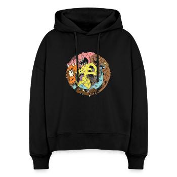Monster Club - Sweat à capuche bio Nora coupe boxy Stanley/Stella Femme - noir - Devant