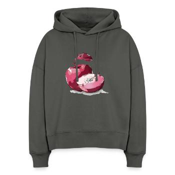 Apple red beautiful apple red - Stanley/Stella Boxy Women Organic Hoodie Nora - anthracite - Front