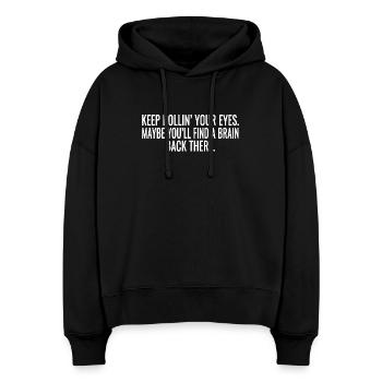 lustige Sprüche - Stanley/Stella Boxy Frauen Bio Hoodie Nora - Schwarz - Vorne