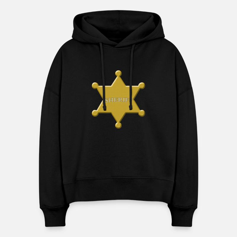 scheriff - Sweat à capuche bio Nora coupe boxy Stanley/Stella Femme - noir