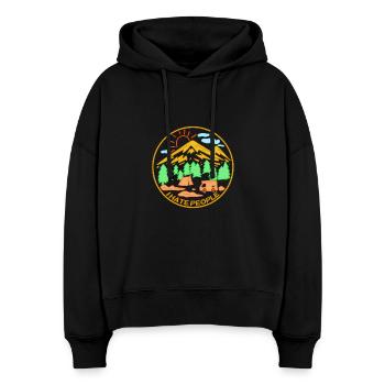 Ich hasse Menschen - Stanley/Stella Boxy Frauen Bio Hoodie Nora - Schwarz - Vorne