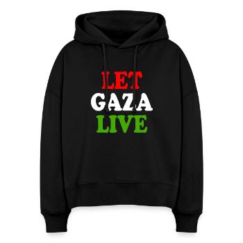 Let gaza live - Stanley/Stella Boxy Women Organic Hoodie Nora - black - Front