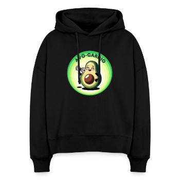 Avo-Cardio - Avocado-Enthusiasten - Stanley/Stella Boxy Frauen Bio Hoodie Nora - Schwarz - Vorne