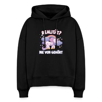 Einhorn - Stanley/Stella Boxy Frauen Bio Hoodie Nora - Schwarz - Vorne