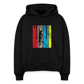 Geschenk Kletterer Boulderer klettern bouldern - Stanley/Stella Boxy Frauen Bio Hoodie Nora - Schwarz - Vorne