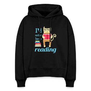 Ich würde lieber lesen - Stanley/Stella Boxy Frauen Bio Hoodie Nora - Schwarz - Vorne