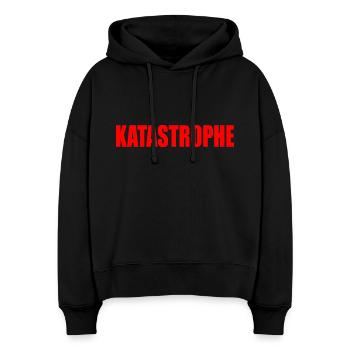 Katastrophe - Stanley/Stella Boxy Frauen Bio Hoodie Nora - Schwarz - Vorne