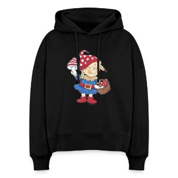 Wichtel_02 - Stanley/Stella Boxy Frauen Bio Hoodie Nora - Schwarz - Vorne