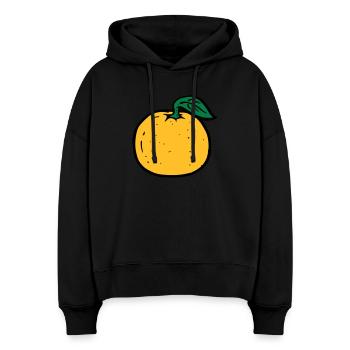 orange - Stanley/Stella Boxy Frauen Bio Hoodie Nora - Schwarz - Vorne