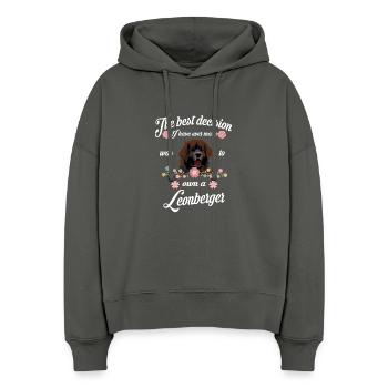 Leonberger - Stanley/Stella Boxy Frauen Bio Hoodie Nora - Anthrazit - Vorne
