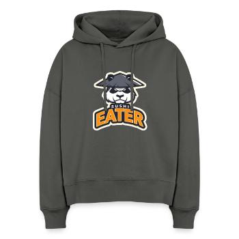 Sushi Eater - Sweat à capuche bio Nora coupe boxy Stanley/Stella Femme - charbon - Devant