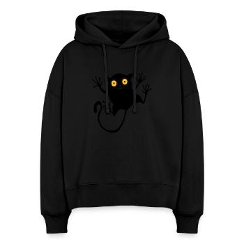 Koboldmaki (für Kinder) - Stanley/Stella Boxy Frauen Bio Hoodie Nora - Schwarz - Vorne