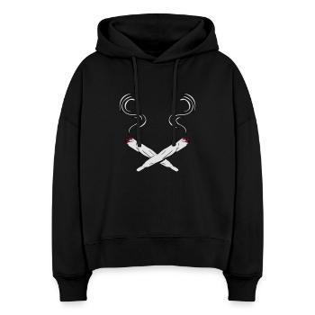Kiffen joints design - Stanley/Stella Boxy Women Organic Hoodie Nora - black - Front