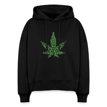 Weed Gras - Stanley/Stella Boxy Frauen Bio Hoodie Nora - Schwarz - Vorne