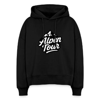 Alps Tour Mountains - Stanley/Stella Boxy Women Organic Hoodie Nora - black - Front