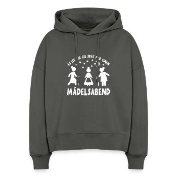 Mädelsabend weiss - Stanley/Stella Boxy Frauen Bio Hoodie Nora - Anthrazit - Vorne