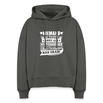Niemand ist perfekt - Hoffenheim T-Shirt - Stanley/Stella Boxy Frauen Bio Hoodie Nora - Anthrazit - Vorne
