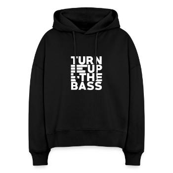 Musik Music Drum Bass Schlagzeug Turn up the Bass - Stanley/Stella Boxy Frauen Bio Hoodie Nora - Schwarz - Vorne