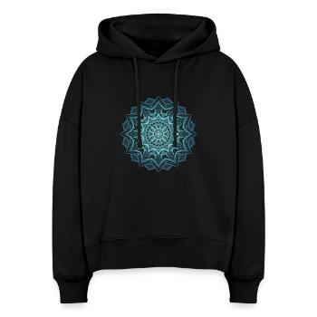 Mandala 2 - Stanley/Stella Boxy Frauen Bio Hoodie Nora - Schwarz - Vorne