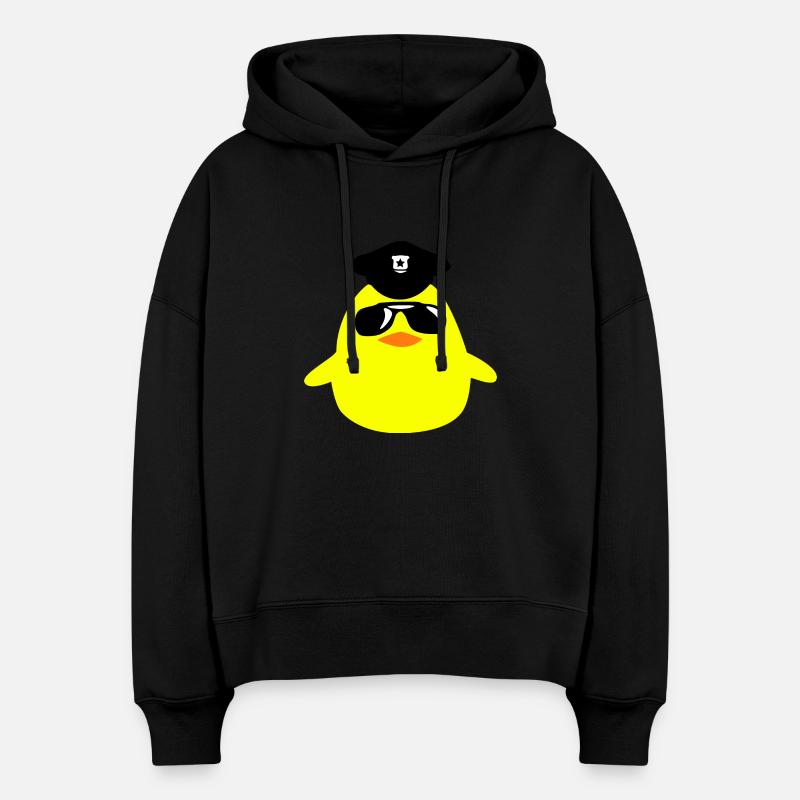 cool_cop_chick - Sweat à capuche bio Nora coupe boxy Stanley/Stella Femme - noir