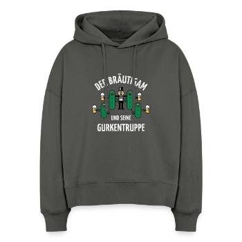 Der Bräutigam Und Seine Gurkentruppe! (JGA 5er N) - Stanley/Stella Boxy Frauen Bio Hoodie Nora - Anthrazit - Vorne