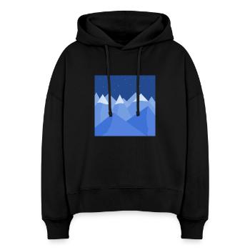 Blaue Landschaft - Stanley/Stella Boxy Frauen Bio Hoodie Nora - Schwarz - Vorne