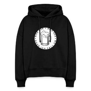 Bees here - Oder ich fall um! - Stanley/Stella Boxy Women Organic Hoodie Nora - black - Front