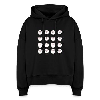 Schafe - Stanley/Stella Boxy Frauen Bio Hoodie Nora - Schwarz - Vorne
