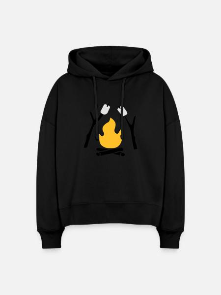 Lagerfeuer - Stanley/Stella Boxy Frauen Bio Hoodie Nora - Schwarz