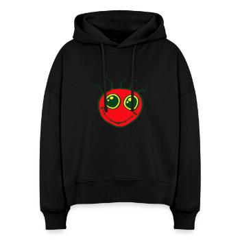 Fantazia Smiley face - Stanley/Stella Boxy Women Organic Hoodie Nora - black - Front