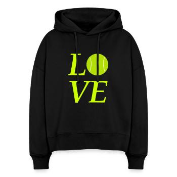 le tennis - Sweat à capuche bio Nora coupe boxy Stanley/Stella Femme - noir - Devant