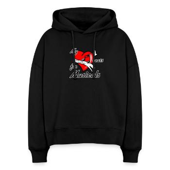 Heart for Musical Musik Theater Fan Liebe Geschenk - Stanley/Stella Boxy Frauen Bio Hoodie Nora - Schwarz - Vorne