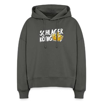 Schlager King Schlager King Krone Statement - Stanley/Stella Boxy Women Organic Hoodie Nora - anthracite - Front