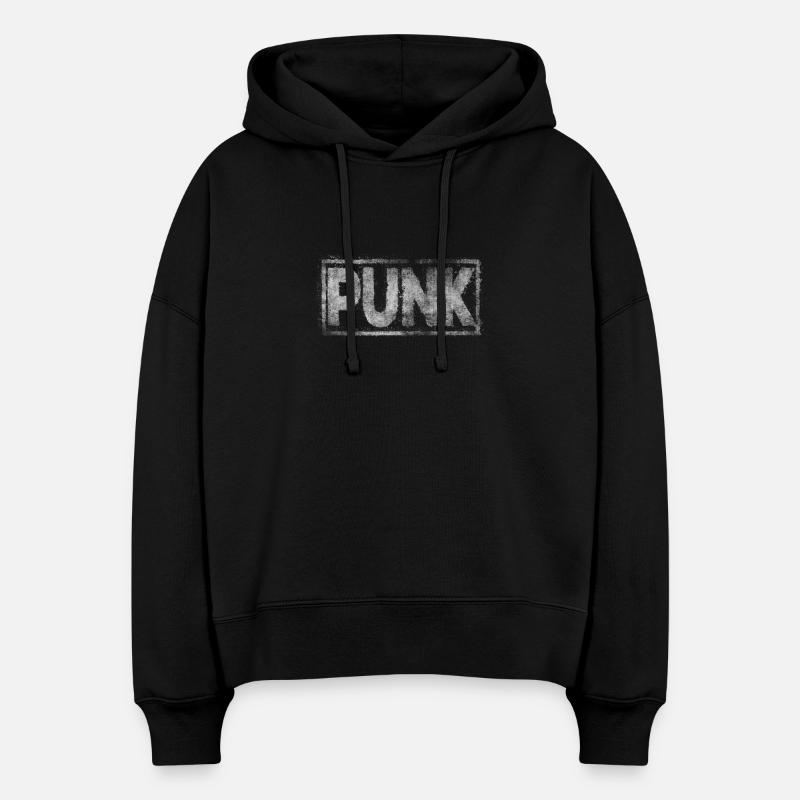 punk - Sweat à capuche bio Nora coupe boxy Stanley/Stella Femme - noir