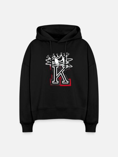 Buchstabe K mit Krone - Stanley/Stella Boxy Frauen Bio Hoodie Nora - Schwarz