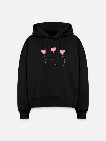 heart - Stanley/Stella Boxy Women Organic Hoodie Nora - black